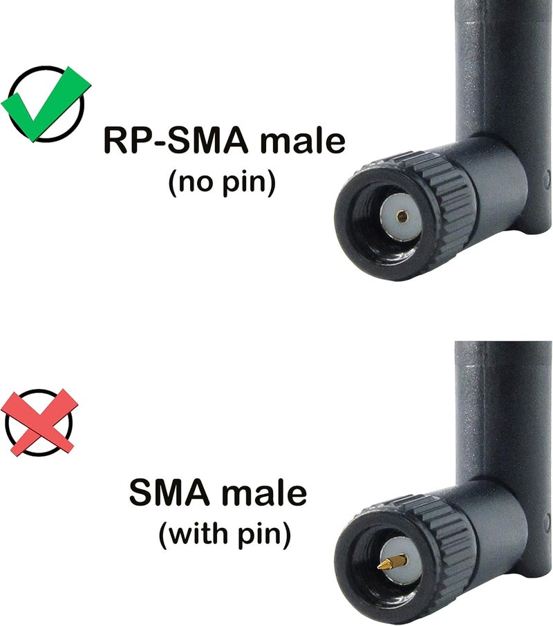 Rydocyee WiFi Antenna PC Bluetooth Antenna, WiFi 6 Dual Band 2.4Ghz 5Ghz 5.8Ghz 3dBi with RP-SMA Male (with No Pin) for Gaming Motherboard, RV Camera, Mini PCIE M.2 Wireless Card, Router -2 Pack - Image 3